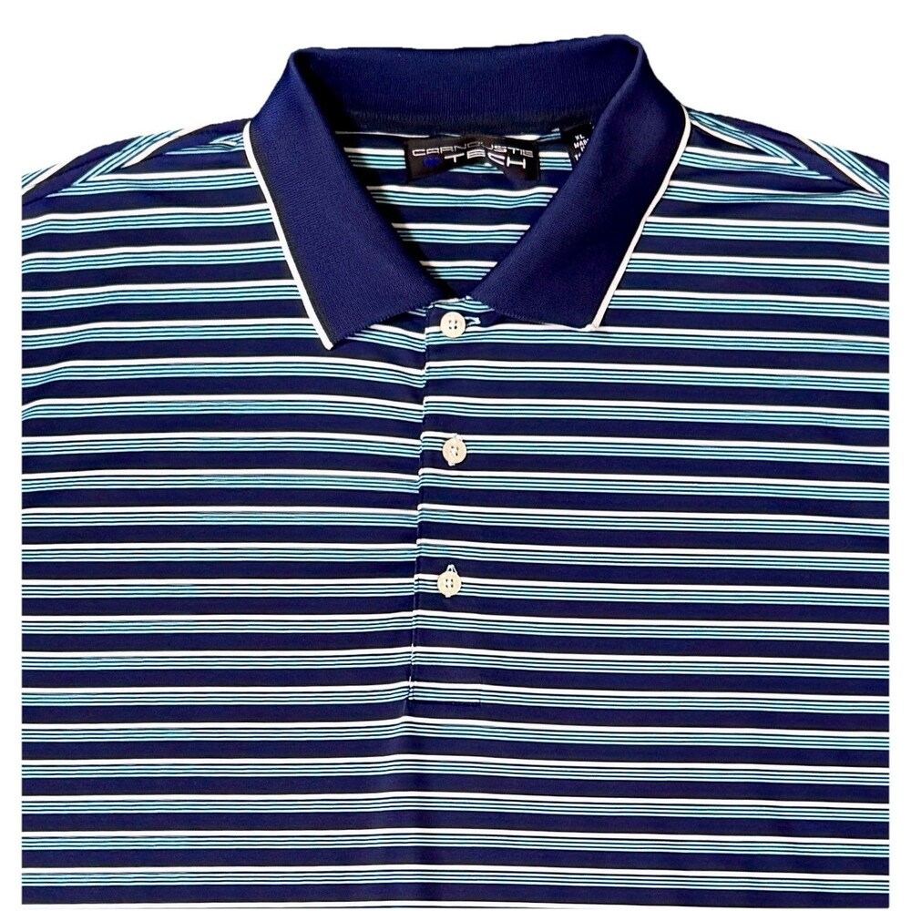 Carnoustie Tech Golf Performance Polo Short Sleeve Shirt Mens XL Blue